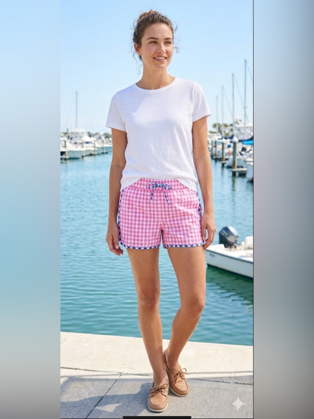 Vineyard Vines Pink Gingham Shorts Women XS Preppy Fishing Summer Low Rise